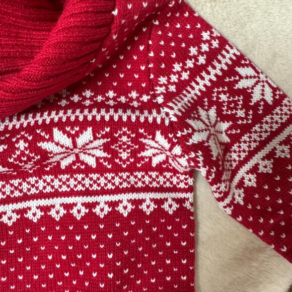 Tahari Snowflake Winter Fair Isle Red Pullover Ski Sweater Size 3T NEW WITH TAG - Picture 3 of 6